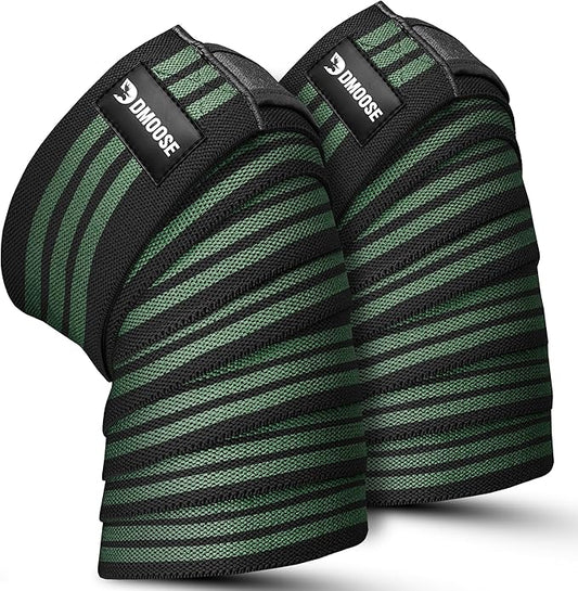 USPA Approved 78” Knee Wraps for Weightlifting Men & Women (Pair) - Premium Cotton Straps for Joint Stability & Pain Relief - Adjustable Fit Gym Knee Wrap Support for Powerlifting, Leg Press & Squats