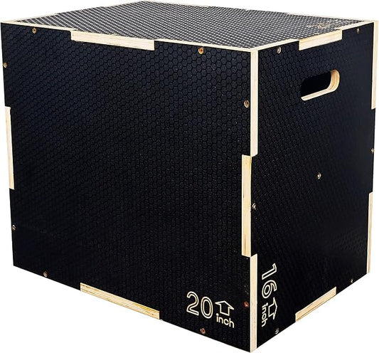 Signature Fitness 3 in 1 Non-Slip Wooden Plyo