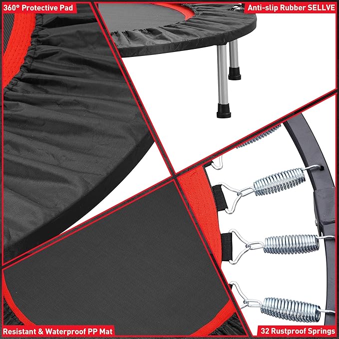 HYD-Parts 40" Foldable Mini Trampoline for Adults and 330lbs
