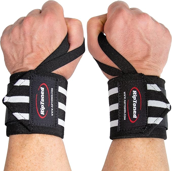 Rip Toned 18” Wrist Wraps - Wrist Straps for Weightlifting - Lift Better, Protect Wrist Pain - Adjustable, Durable, Machine Washable - Wrist Wraps for Weightlifting - USPA Endorsed for Men & Women