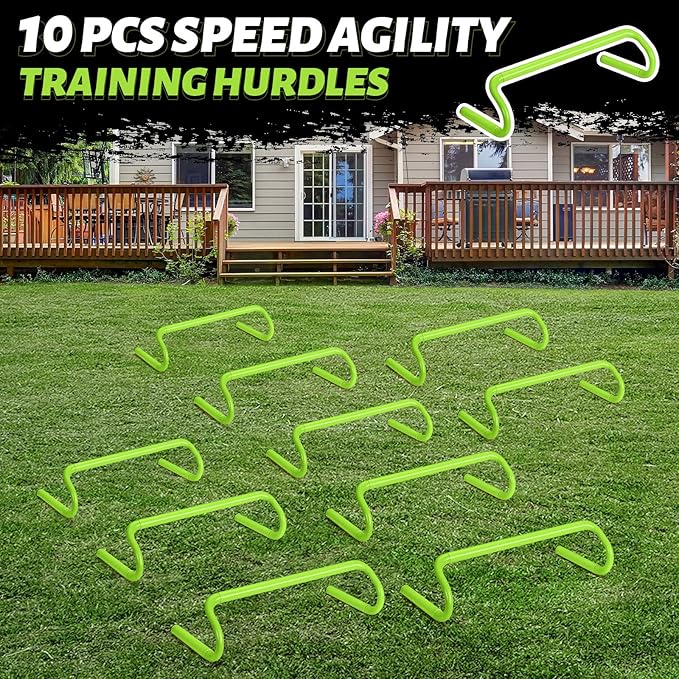 Wettarn 10 Pcs Speed Agility Training Hurdles Detachable