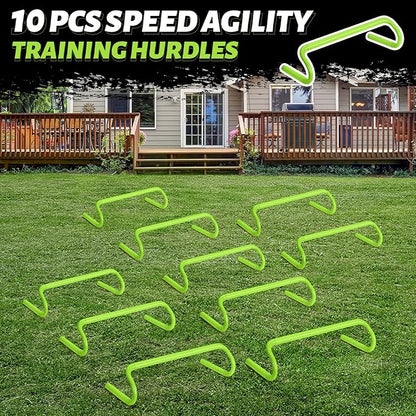 Wettarn 10 Pcs Speed Agility Training Hurdles Detachable