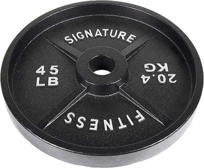 Signature Fitness Deep Dish 2-Inch Olympic Cast Iron