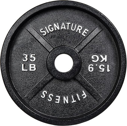Signature Fitness Deep Dish 2-Inch Olympic Cast Iron