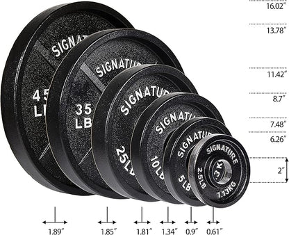 Signature Fitness Deep Dish 2-Inch Olympic Cast Iron