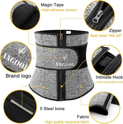 Neoprene Waist Trainer for Women, Corset Sauna Sweat Workout Waist Trimmer Belt