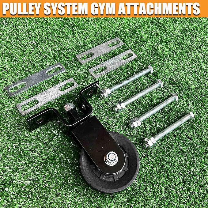 KORIKAHM Power Rack Pulley Attachment, LAT Pulldown Machine - Cable & Weight Dual Pulley System for Home Gym Strength Training, Power Racks