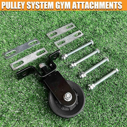 KORIKAHM Power Rack Pulley Attachment, LAT Pulldown Machine - Cable & Weight Dual Pulley System for Home Gym Strength Training, Power Racks