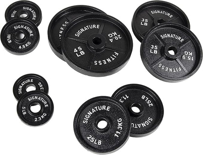 Signature Fitness Deep Dish 2-Inch Olympic Cast Iron