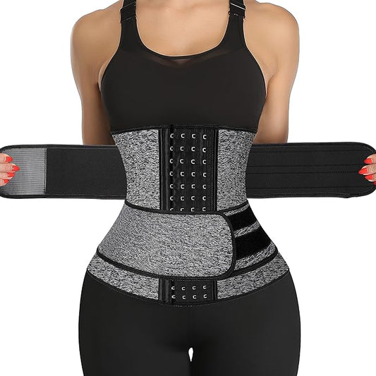 KIWI RATA Neoprene Sauna Waist Trainer Corset Sweat Belt for Women Compression Cincher Band Workout Fitness Back Support