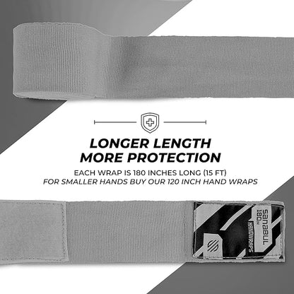 Sanabul Elastic 180 inch Boxing Hand Wraps for Boxing Gloves Muay Thai Kickboxing MMA Wraps for Men & Women