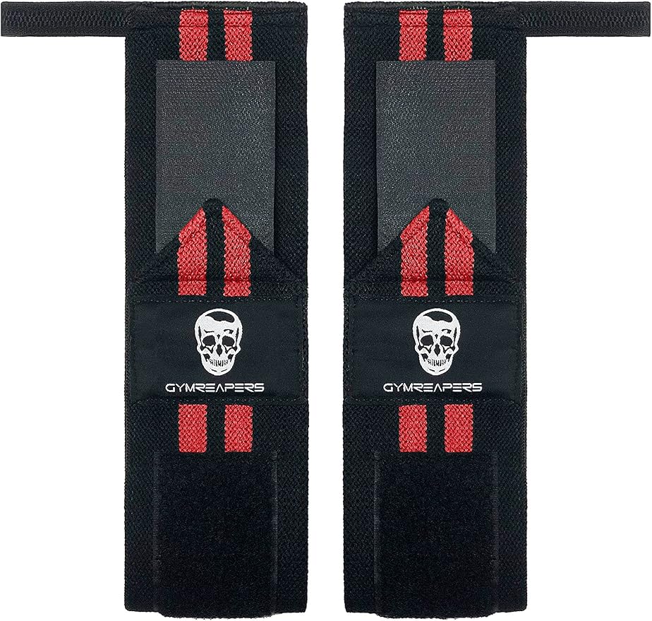 Gymreapers Weightlifting Wrist Wraps (IPF Approved) 18" Professional Quality Wrist Support with Heavy Duty Thumb Loop - Best Wrap for Powerlifting Competition, Strength Training, Bodybuilding