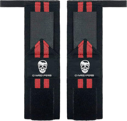 Gymreapers Weightlifting Wrist Wraps (IPF Approved) 18" Professional Quality Wrist Support with Heavy Duty Thumb Loop - Best Wrap for Powerlifting Competition, Strength Training, Bodybuilding