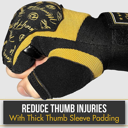 Quick Gel Boxing Wraps Under Boxing Gloves - Kickboxing MMA Muay Thai - Fist, Knuckle, Wrist Wrap Protection Inner Glove Hand Wraps - Men Women Kids