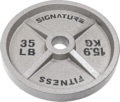 Signature Fitness Deep Dish 2-Inch Olympic Cast Iron