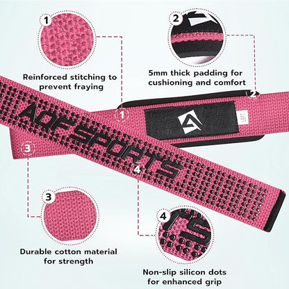 Lifting Wrist Straps for Weightlifting, Powerlifting & Deadlifts – 23” Neoprene Padded Cotton Straps for Strength Training & Gym Workouts - Maximum Grip Support for Men & Women