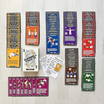 Dumbbell Exercise Cards. Dumbbell Workout Playing Card Game. Video Instructions Included. Perfect for Training with Adjustable Dumbbell Free Weight Sets and Home Gym Fitness. (2019 Mega Pack)