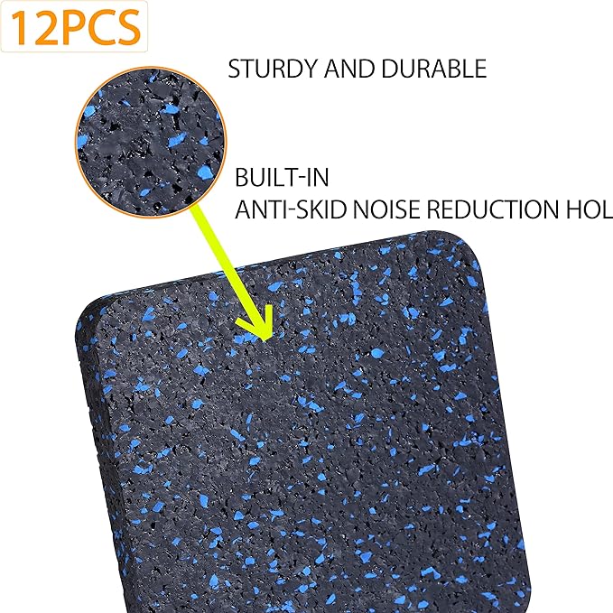 Protect Your Floors with High-Density Rubber Treadmill Mat 12, 3.94" 3.94" x 3.94" x 0.5" Exercise