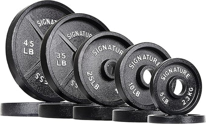Signature Fitness Deep Dish 2-Inch Olympic Cast Iron