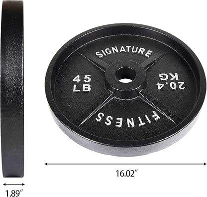 Signature Fitness Deep Dish 2-Inch Olympic Cast Iron