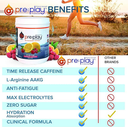 Hydration and Energy Drink Powder, Raspberry Lemonade - 30 Serving Tub