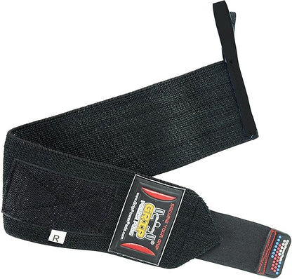 Grip Power Pads Wrist Wraps 2 Wraps for Weight Lifting Wrist Support Cotton Wraps Gym Bandage Straps for Men & Women Premium Quality & PRO Rubber
