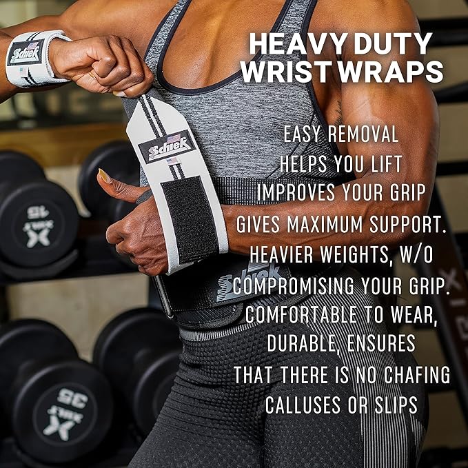 Schiek Sports Heavy Duty Model Wrist Wraps - Wrist Brace for Weight Lifting