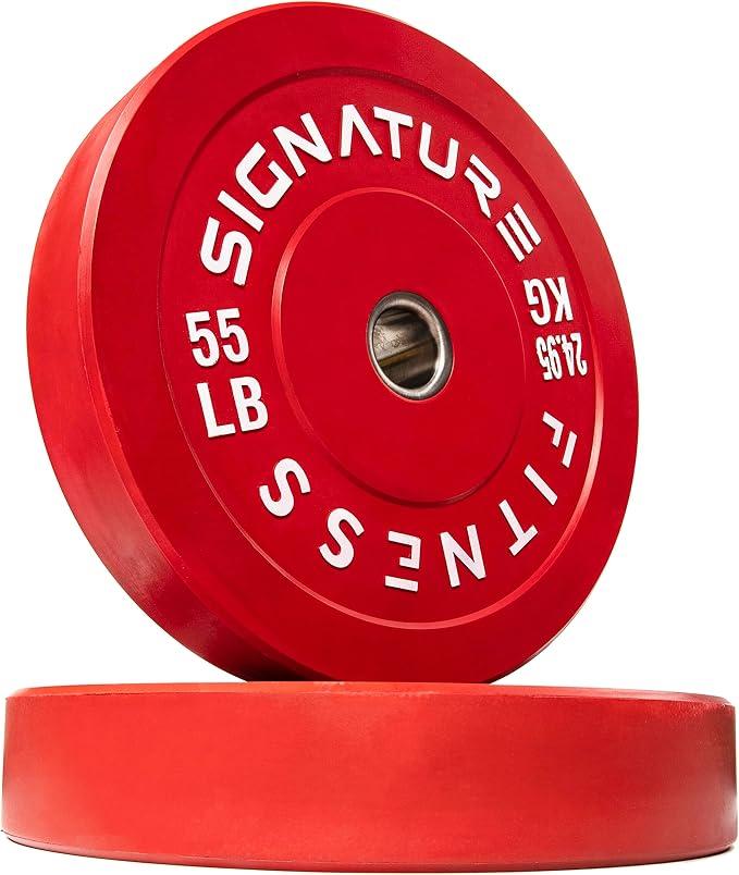 Signature Fitness 2" Olympic Bumper Plate Weight Plates 7FT Olympic