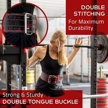 Dark Iron Fitness Weight Lifting Belt for Men 100% Leather 600 Lbs