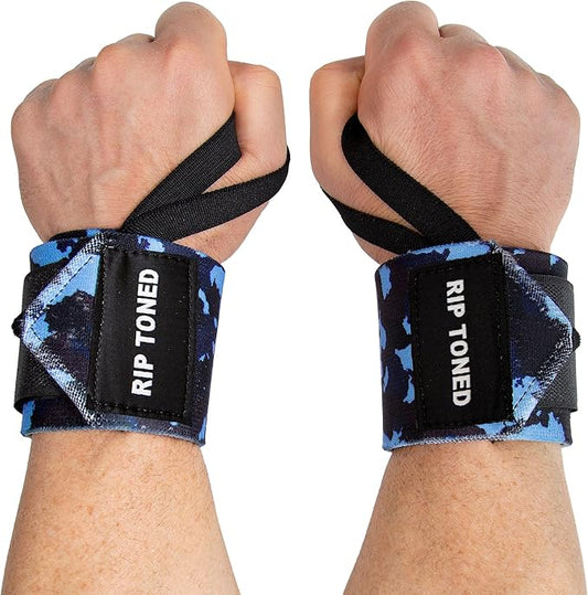 Rip Toned 18” Wrist Wraps - Wrist Straps for Weightlifting - Lift Better, Protect Wrist Pain - Adjustable, Durable, Machine Washable - Wrist Wraps for Weightlifting - USPA Endorsed for Men & Women