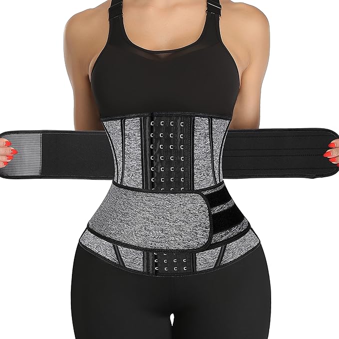 KIWI RATA Neoprene Sauna Waist Trainer Corset Sweat Belt for Women Compression Cincher Band Workout Fitness Back Support