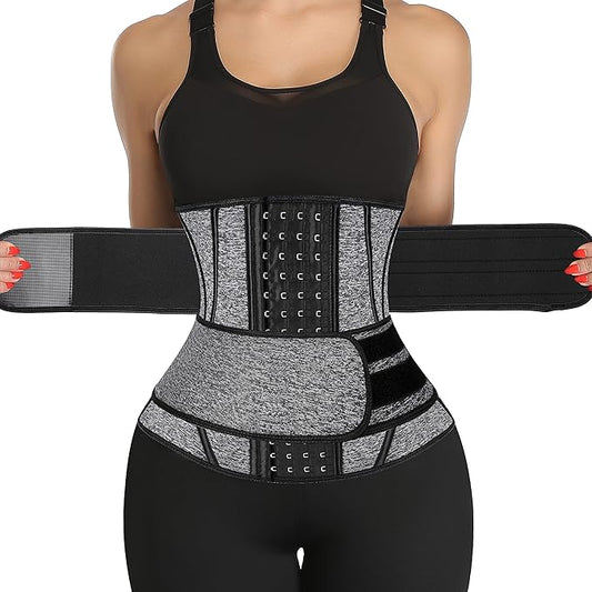 KIWI RATA Neoprene Sauna Waist Trainer Corset Sweat Belt for Women Compression Cincher Band Workout Fitness Back Support
