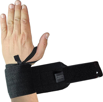 Grip Power Pads Wrist Wraps 2 Wraps for Weight Lifting Wrist Support Cotton Wraps Gym Bandage Straps for Men & Women Premium Quality & PRO Rubber