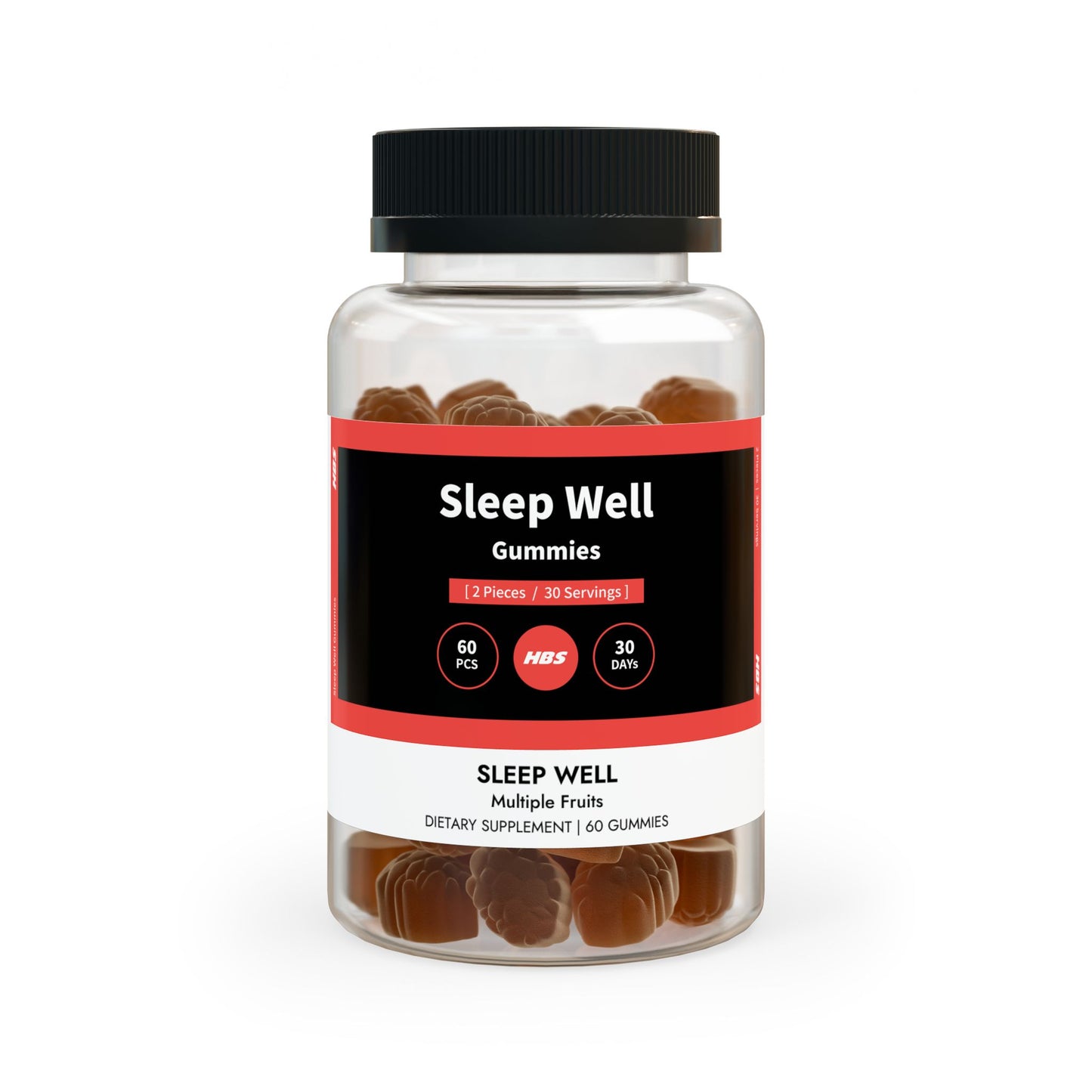 HBS, Sleep Well Gummies, Multiple Fruits (60 Gummies)