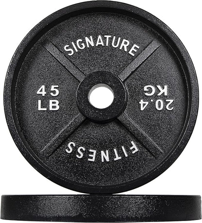 Signature Fitness Deep Dish 2-Inch Olympic Cast Iron