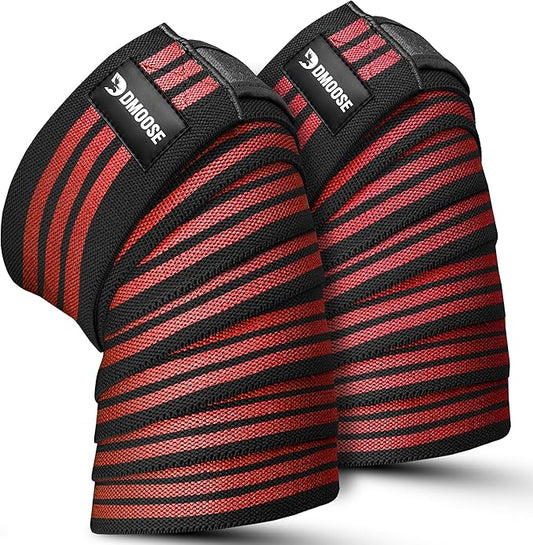 USPA Approved 78” Knee Wraps for Weightlifting Men & Women (Pair) - Premium Cotton Straps for Joint Stability & Pain Relief - Adjustable Fit Gym Knee Wrap Support for Powerlifting, Leg Press & Squats