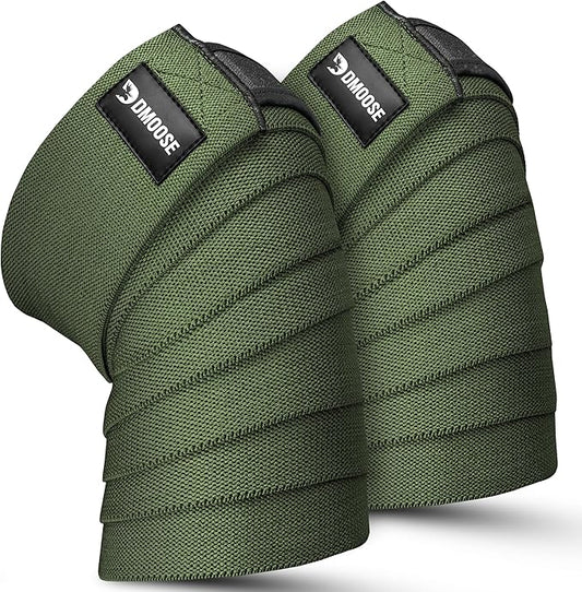 USPA Approved 78” Knee Wraps for Weightlifting Men & Women (Pair) - Premium Cotton Straps for Joint Stability & Pain Relief - Adjustable Fit Gym Knee Wrap Support for Powerlifting, Leg Press & Squats