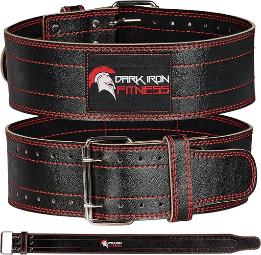 Dark Iron Fitness Weight Lifting Belt for Men 100% Leather 600 Lbs