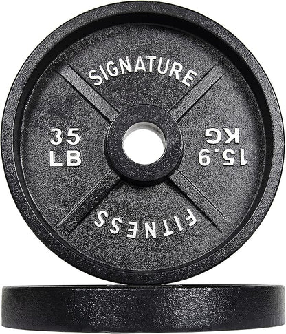 Signature Fitness Deep Dish 2-Inch Olympic Cast Iron