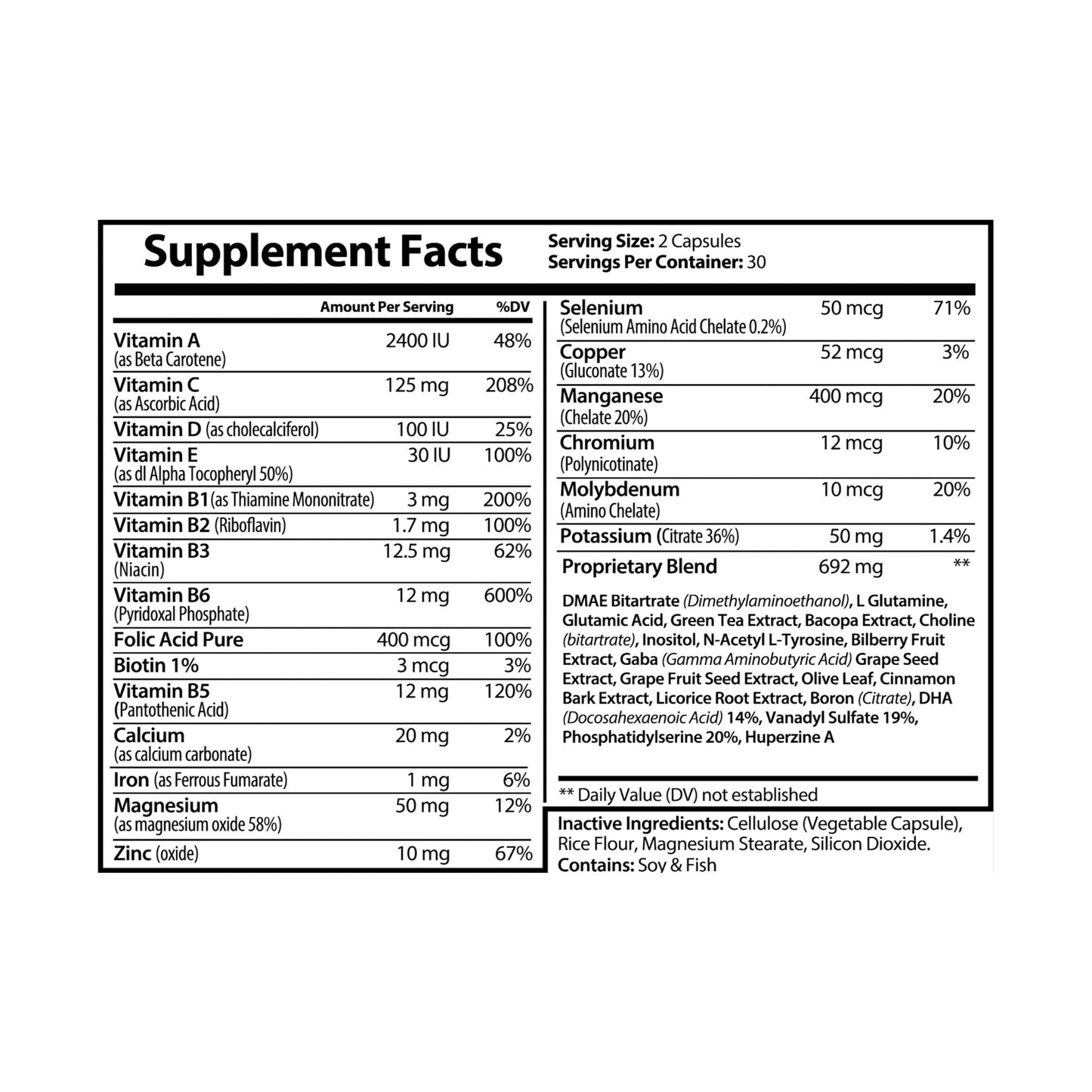 HBS, Brain Support Complex Supplement (60 Vegetable Capsules)