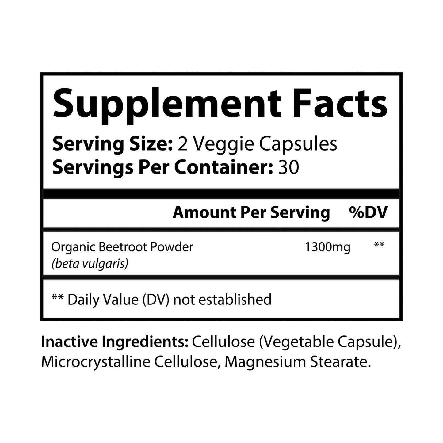 HBS, Beetroot Supplement (60 Vegetable Capsules)