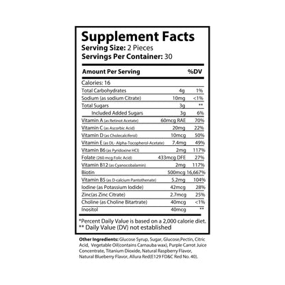 HBS, Hair Vitamin Gummies, Multiple Fruits (60 Gummies)