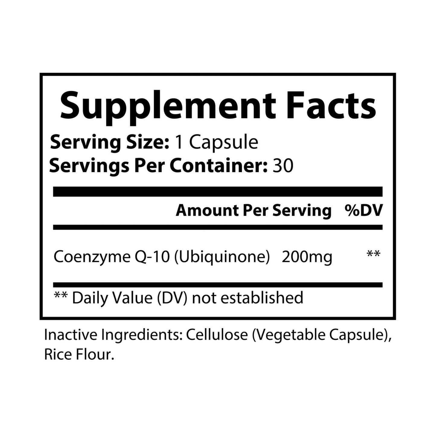 HBS, CoQ10 (Ubiquinone) Supplement (30 Vegetable Capsules)