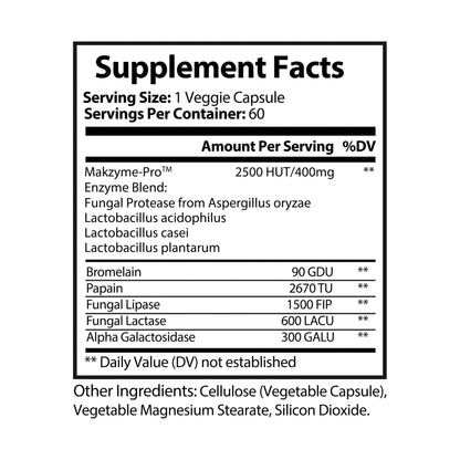 HBS, Digestive Enzyme Blend Supplement (60 Vegetable Capsules)