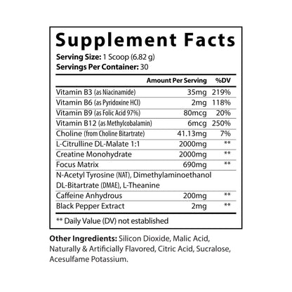 HBS, Pre-Workout Supplement, Fruit Punch (204g, 7.2oz)