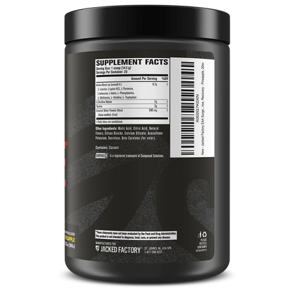 Jacked Factory EAA Surge Essential Amino Acids Powder - EAAS & BCAA Intra Workout Supplement w/L-Citrulline, Taurine, & More for Muscle Building, Strength, Endurance, Recovery - Pineapple, 20sv
